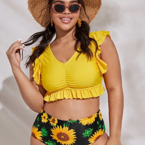 Brand New Other - 💥PLUS SUNFLOWER PRINT RUFFLE BIKINI SWIMSUIT💥